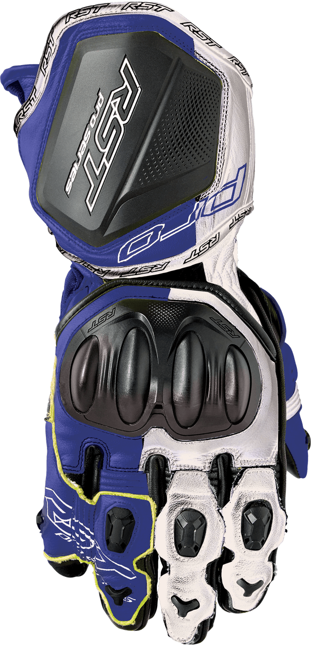 RST Pro Series Gp D3O Gloves White/Blue Leather LG