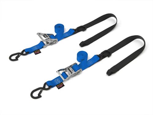Powertye Tie-Down Rat Sec Hook Soft-Tye 1.5"X6.5' Blue/Black Pair