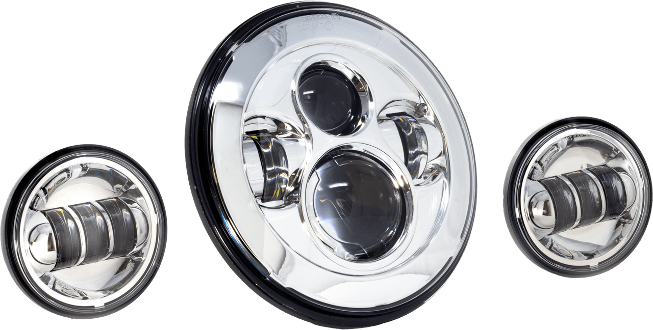 7" LED HDLGT W/ PASS LAMPS CHR INDIAN