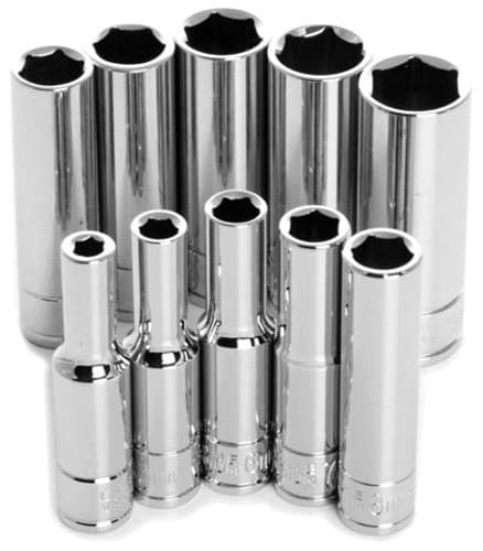 10PC 1/4" DR 6PT MET DW SKT SET