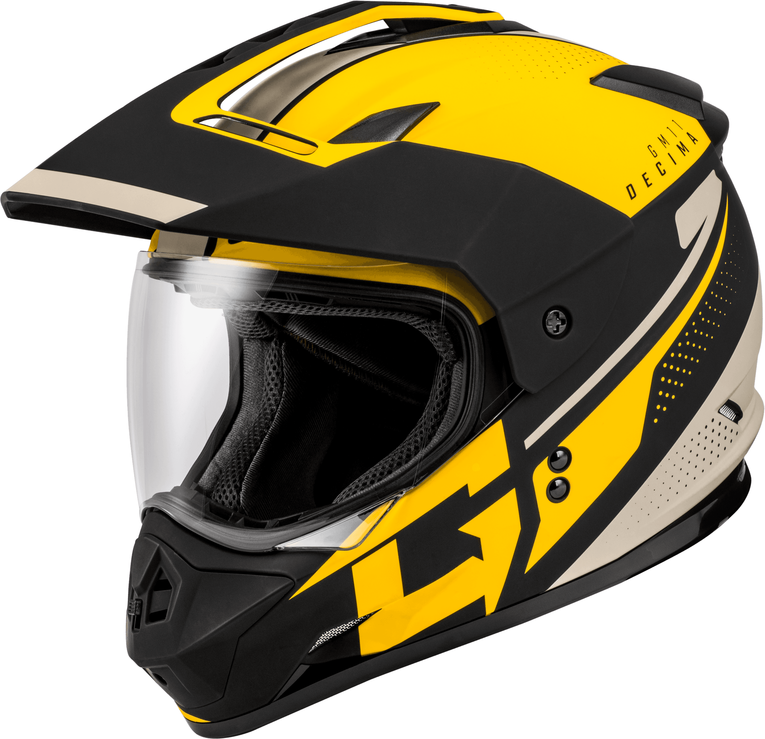 GM-11 DECIMA HELMET MATTE BLACK/YELLOW/GREY XL