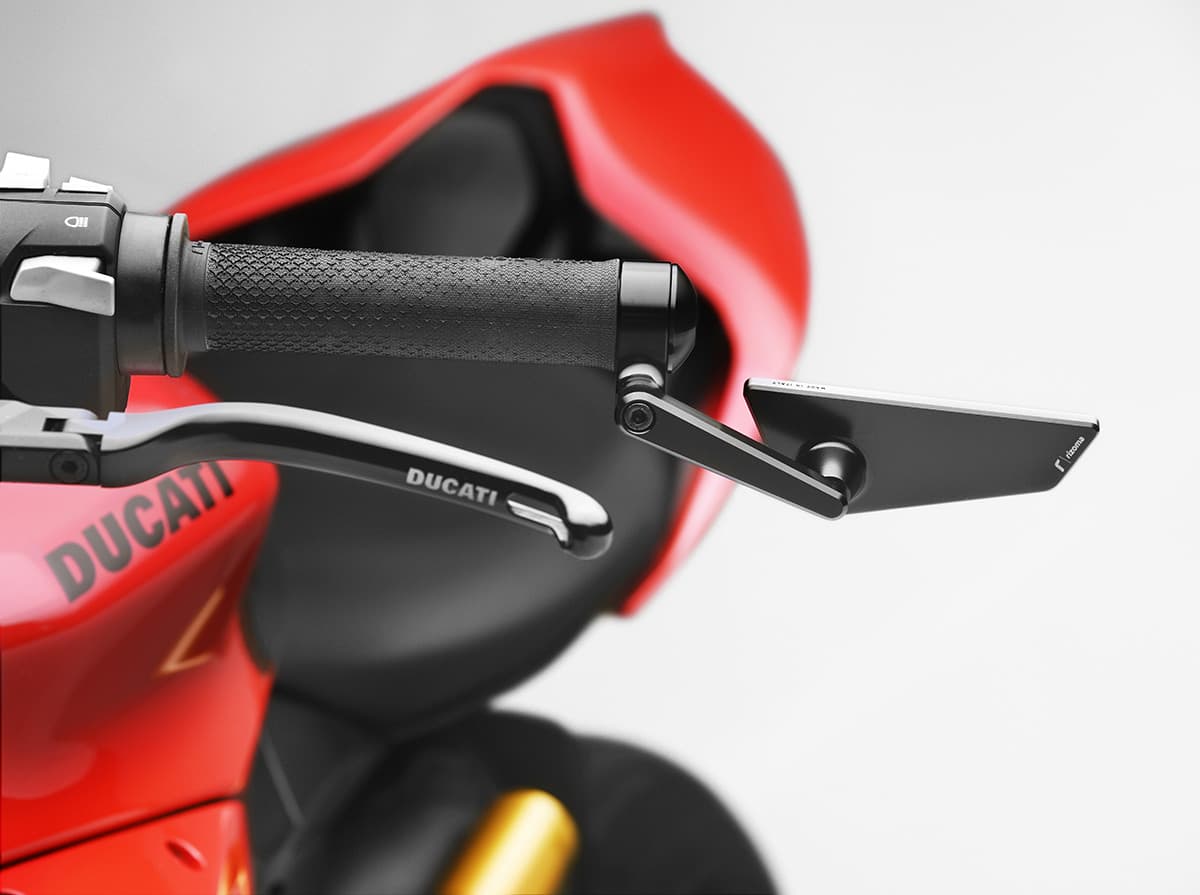 Rizoma Cut Edge Bar End Mirror Universal Left Black Each
