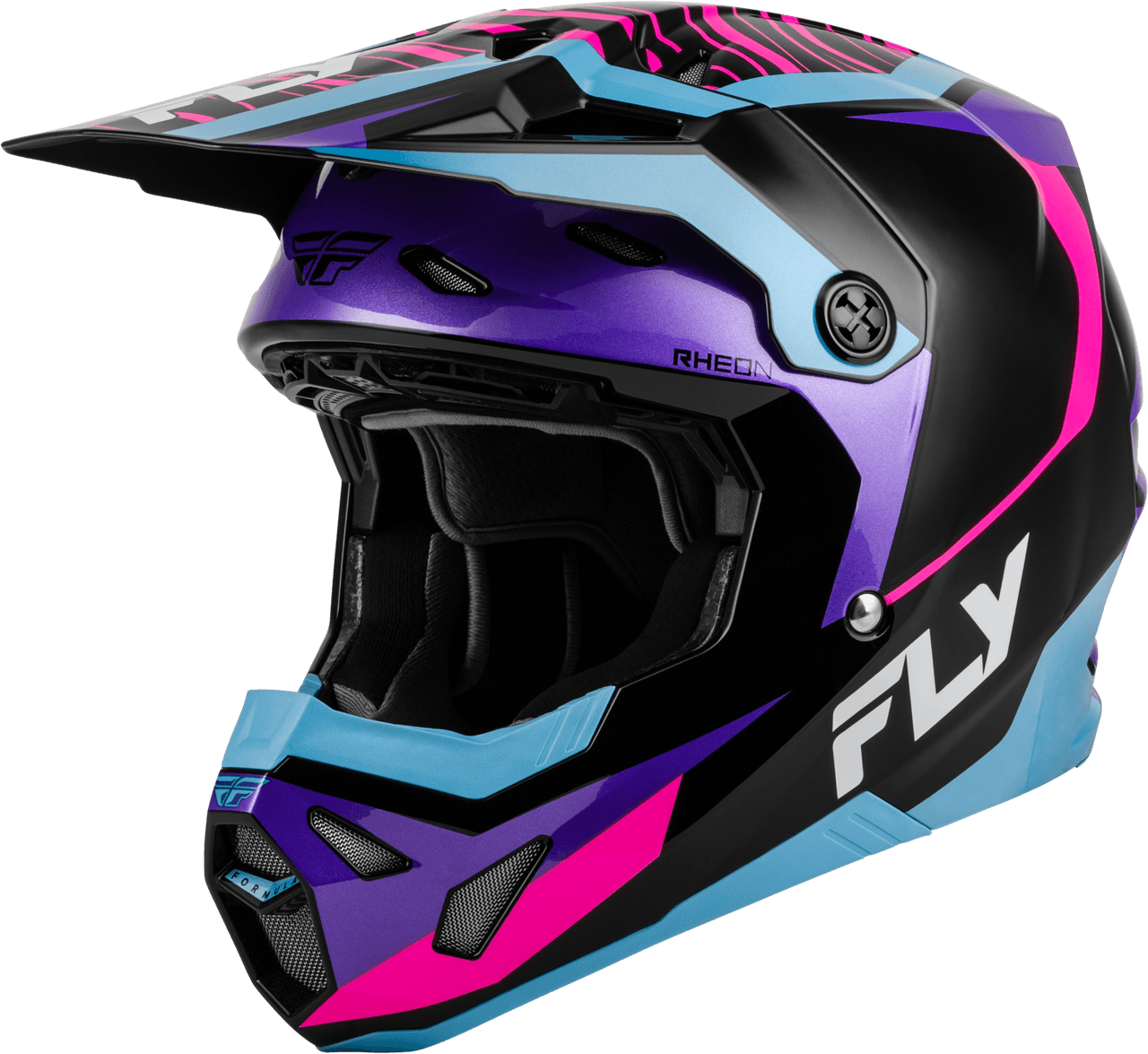 Fly Racing Formula Cp Charge Helmet Black/Purple/Pink/Blue SM
