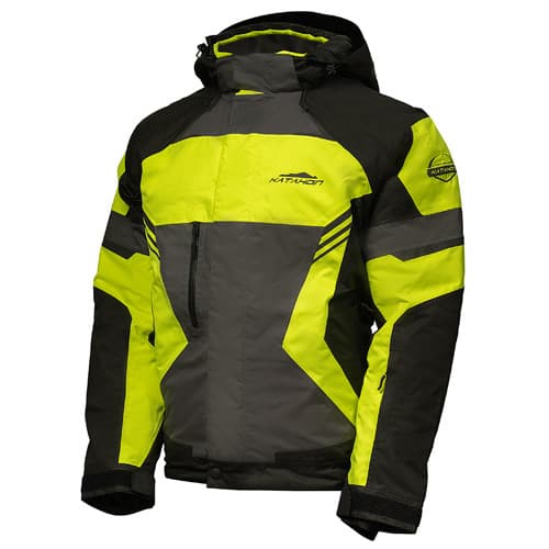 KATAHDIN GEAR DAGGER JACKET MENS, BLACK/GREY/HI-VIZ - X-LARGE