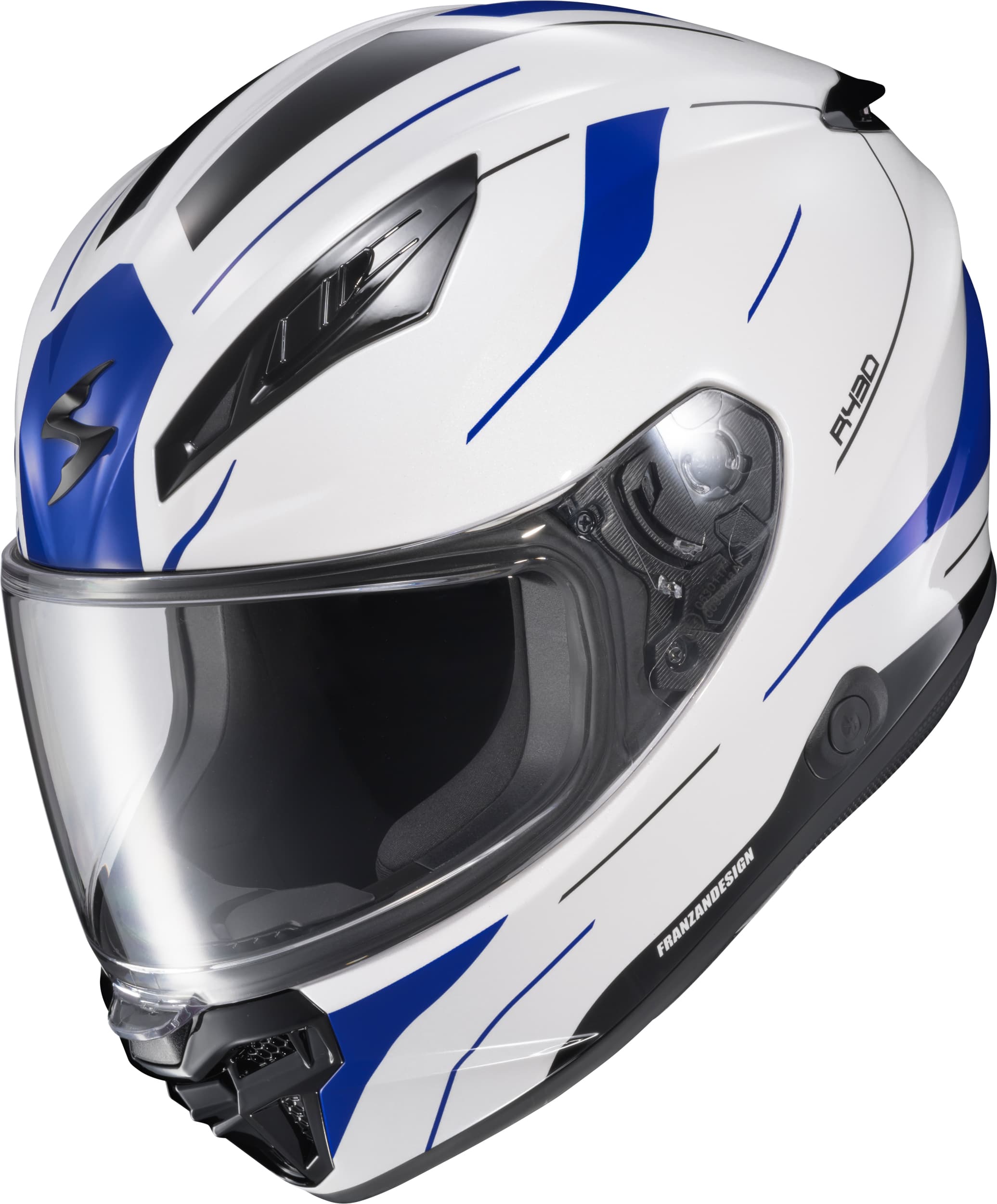 EXO-R430 FULL FACE HELMET CUTLASS WHITE/BLUE MD