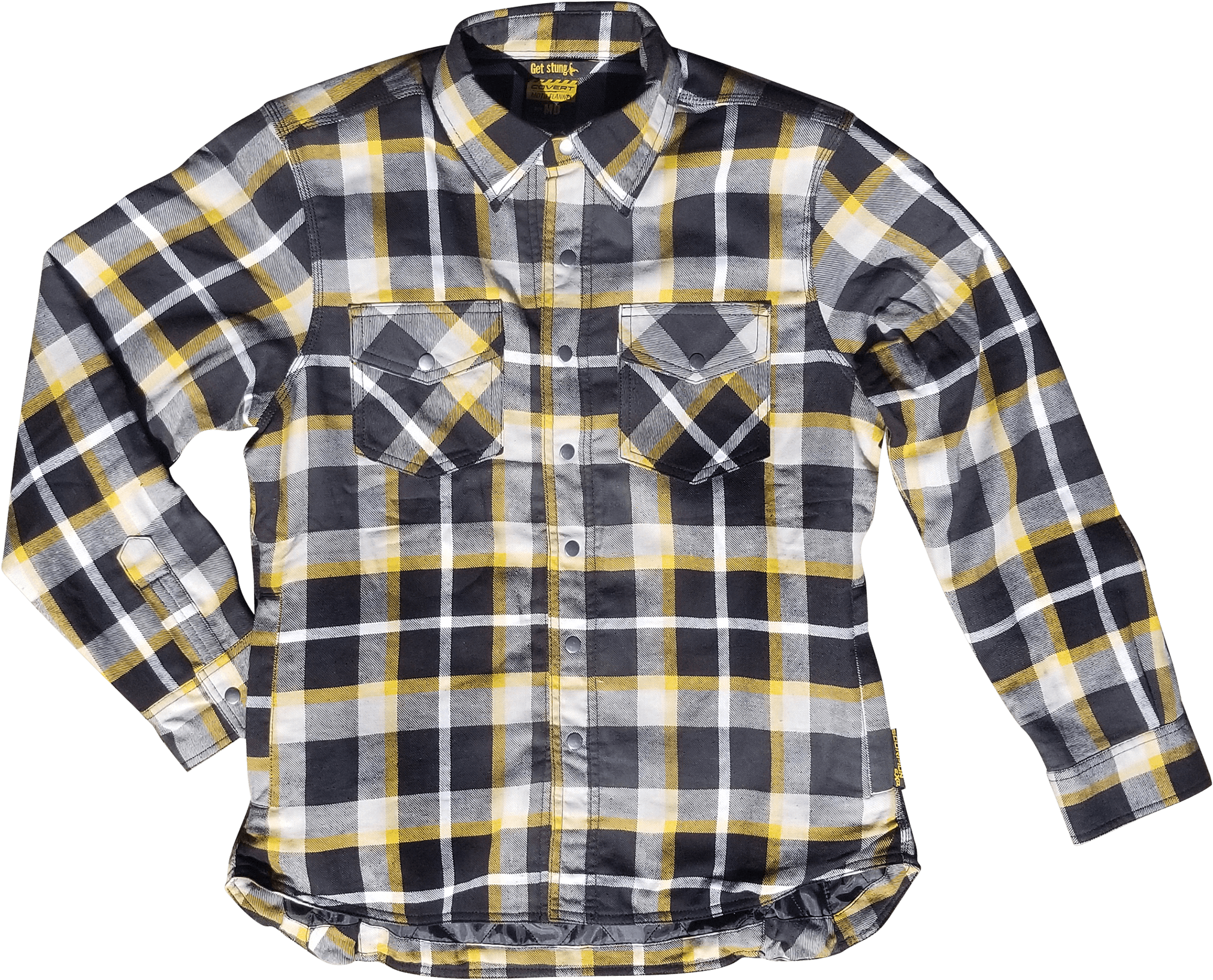 COVERT WOMENS FLANNEL WHITE/YELLOW 2X