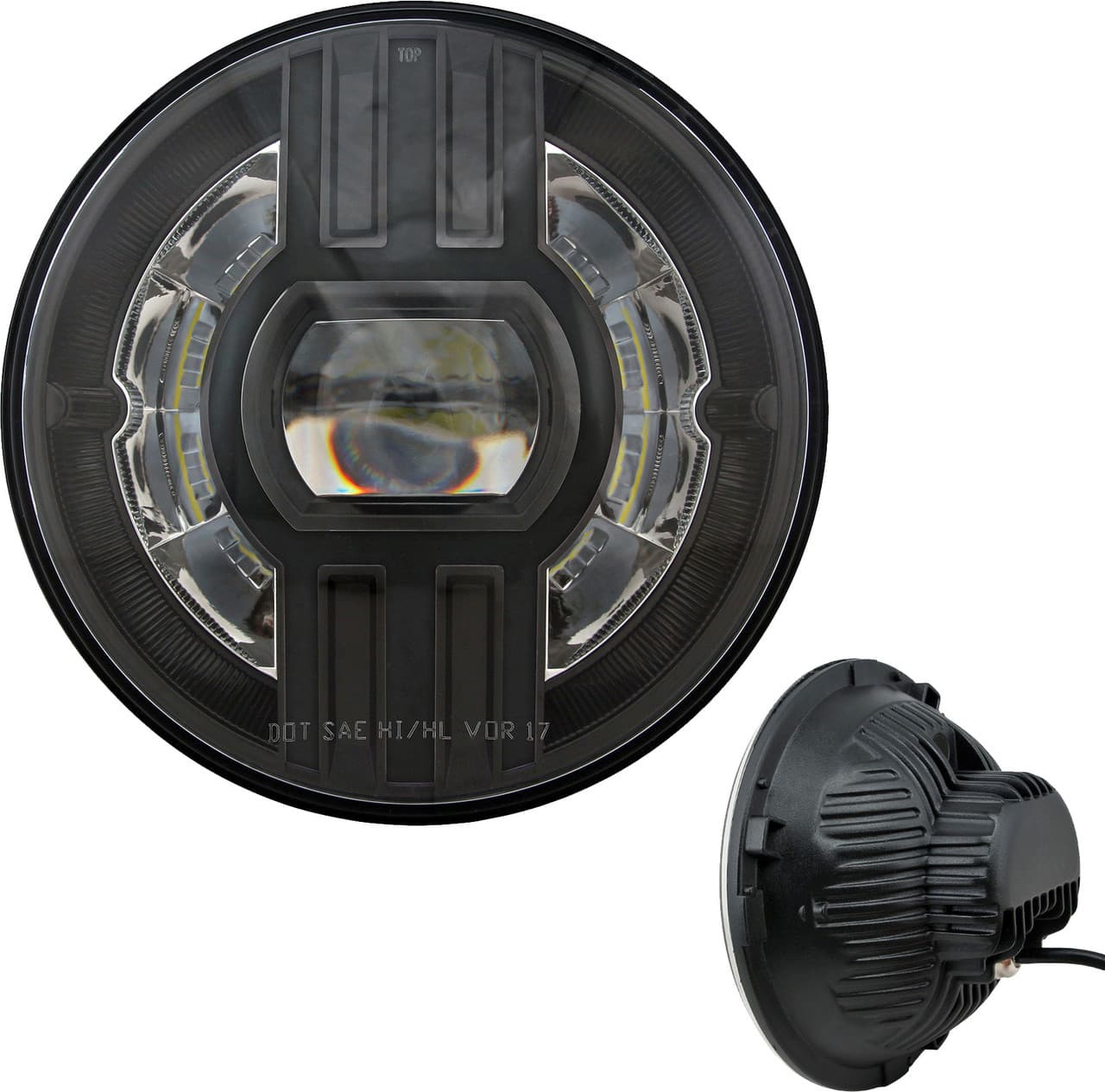 Cyron Headlight 7" Beast 2 Pitch Black W/Driving Light