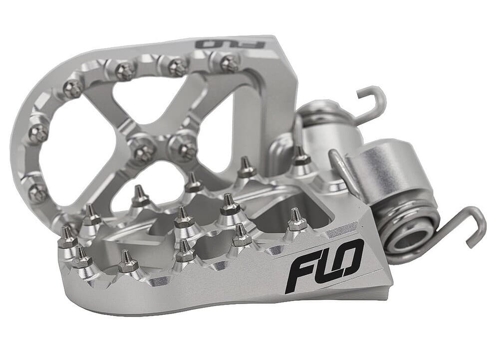 Flo Motorsports Fluo Footpeg Low Silver Yamaha 10MM Back 12MM Down