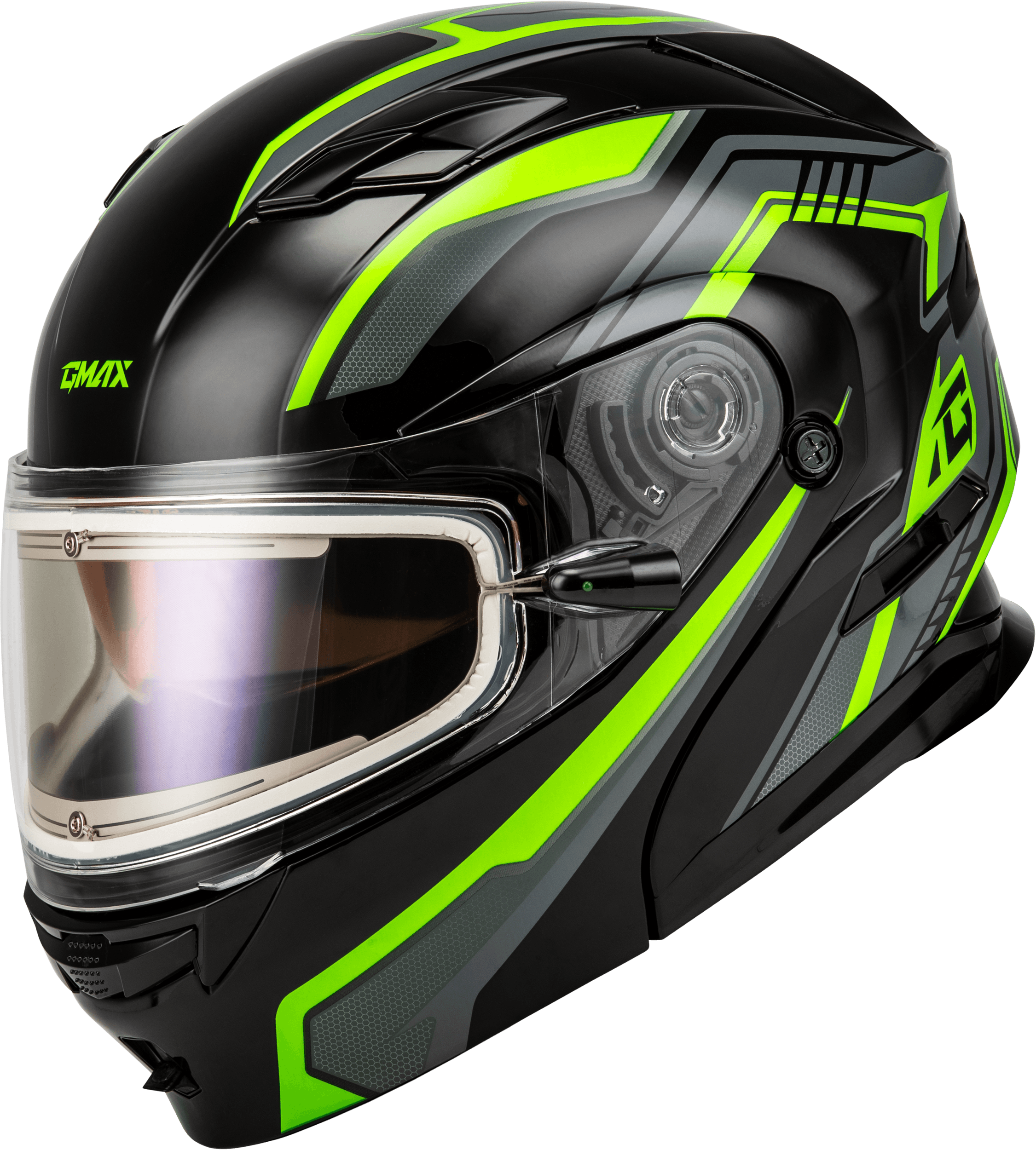 MD-01S TRANSISTOR SNOW HELMET W ELEC SHLD BLK/GREY/GREEN XL