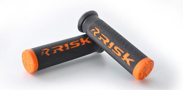 RISK RACING ATV/MTB GRIPS - FUSION 2.0 WITH GRIP TECH ORANGE