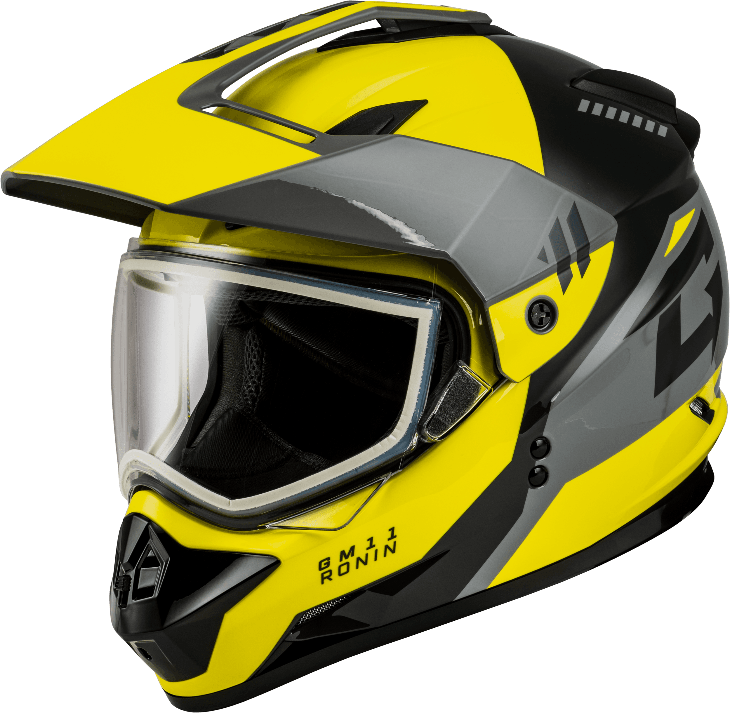 GM-11S RONIN SNOW HELMET YELLOW/SILVER/GREY SM