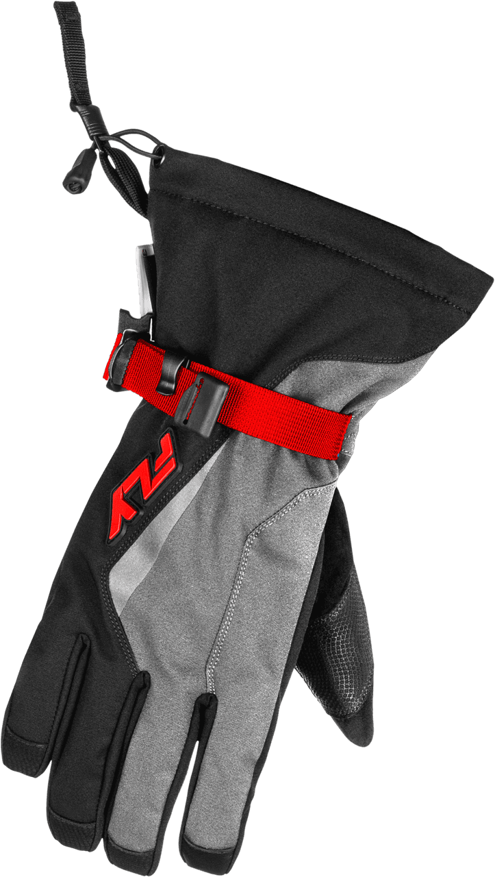Fly Racing Title Gauntlet Gloves Red/Light Grey/Black XL