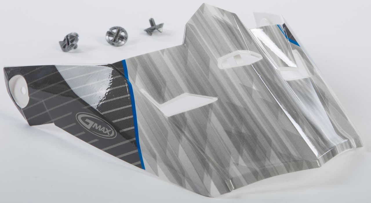 Gmax Visor W/Screws Colfax MX-46 White/Blue XS-SM