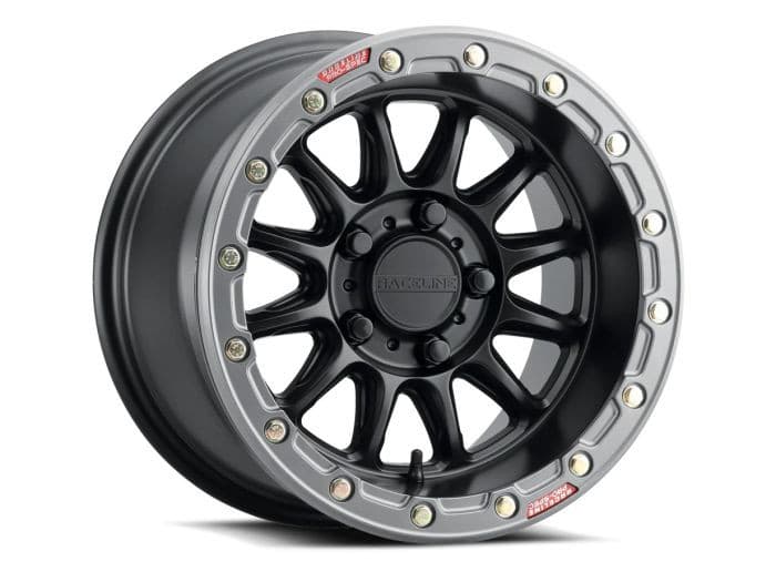 RACELINE ALPHA BLACK W/GUNMETAL RING 15X10 4X156 +10
