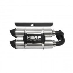 DUAL STACKED SLIP-ON SYSTEM W/ PERFORMANCE MUFFLER BLK TIP