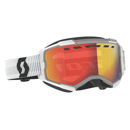 Scott Fury Goggle Snow Cross Ls White W/Red Chrome