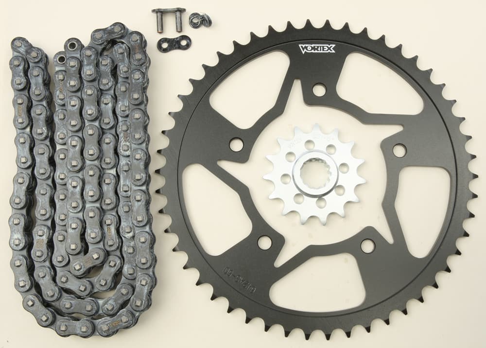 Vortex Sprocket/Chain Kit Stl/Stl 15/50T Sil SX3 520-116L Black