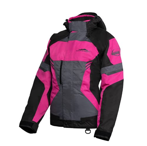 KATAHDIN GEAR DAGGER JACKET WOMENS, BLACK/GREY/PINK - X-LARGE