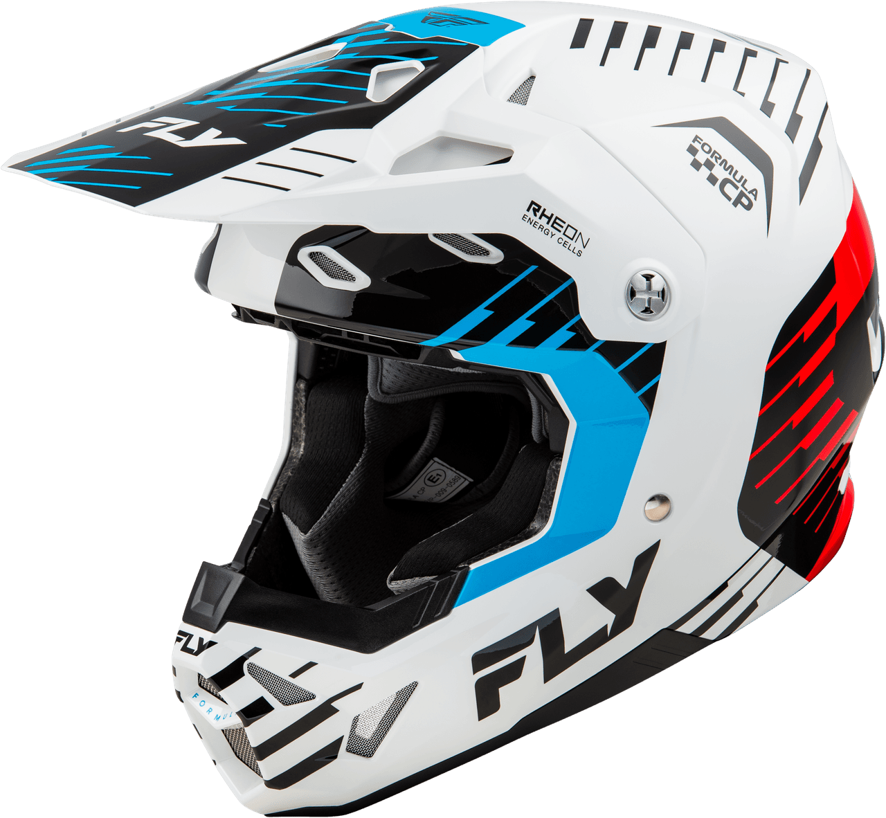 Fly Racing Youth Formula Cp Slice Helmet White/Red/Cyan YL