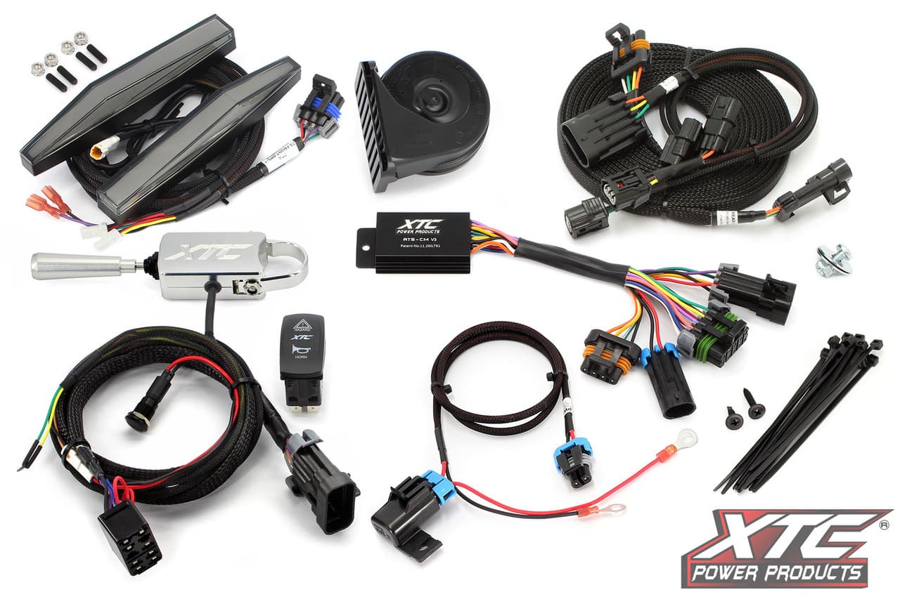 XTC Power Products Auto Turn Signal Kit W/ Billet Lever And Front Drl Lights Kawasaki