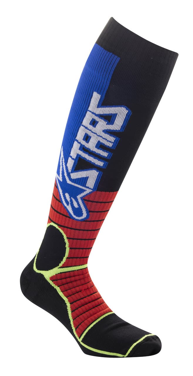 Alpinestars MX Pro Socks Burnt Red/Yellow Fluo/Blue SM