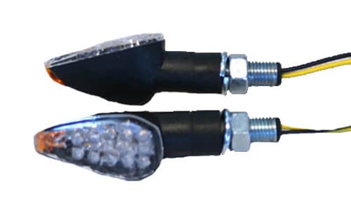 LED ULTRA MINI-MARKER LIGHTS, TRIANGLE W/AMBER TIP, BLK, SHORT