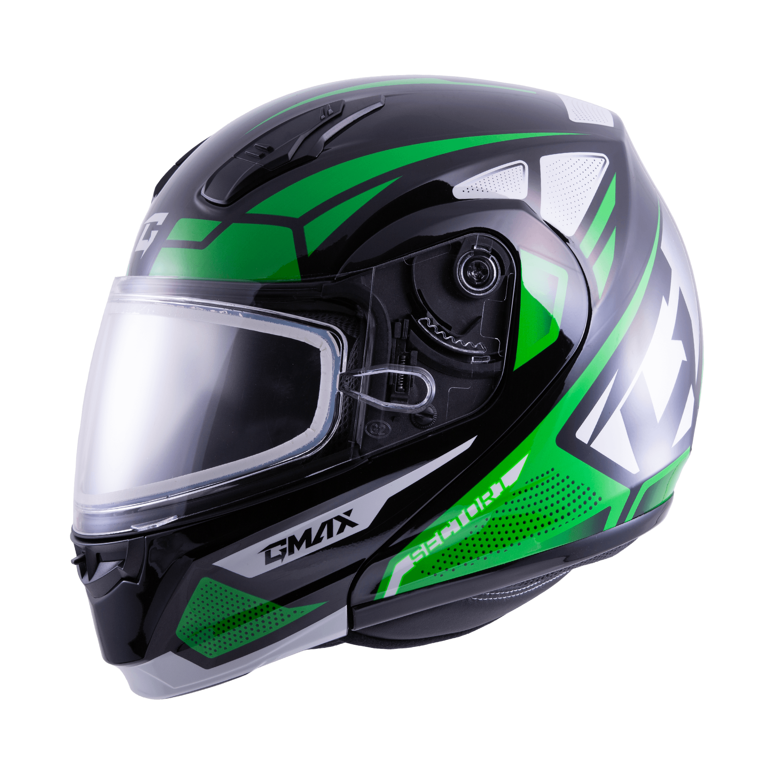 MD-04S SECTOR SNOW HELMET BLK/GREEN/WHT 2X