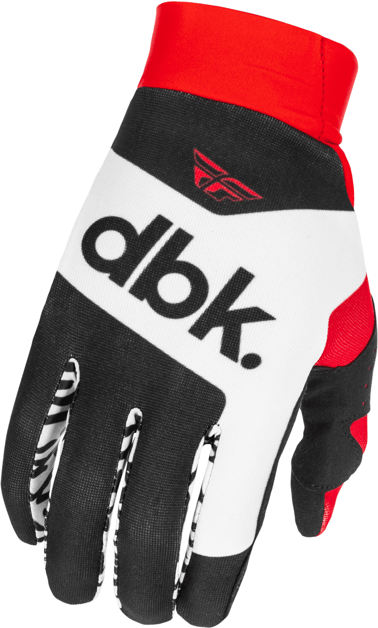 Fly Racing Youth Pro Lite Dbk Gloves Black/White/Red YL