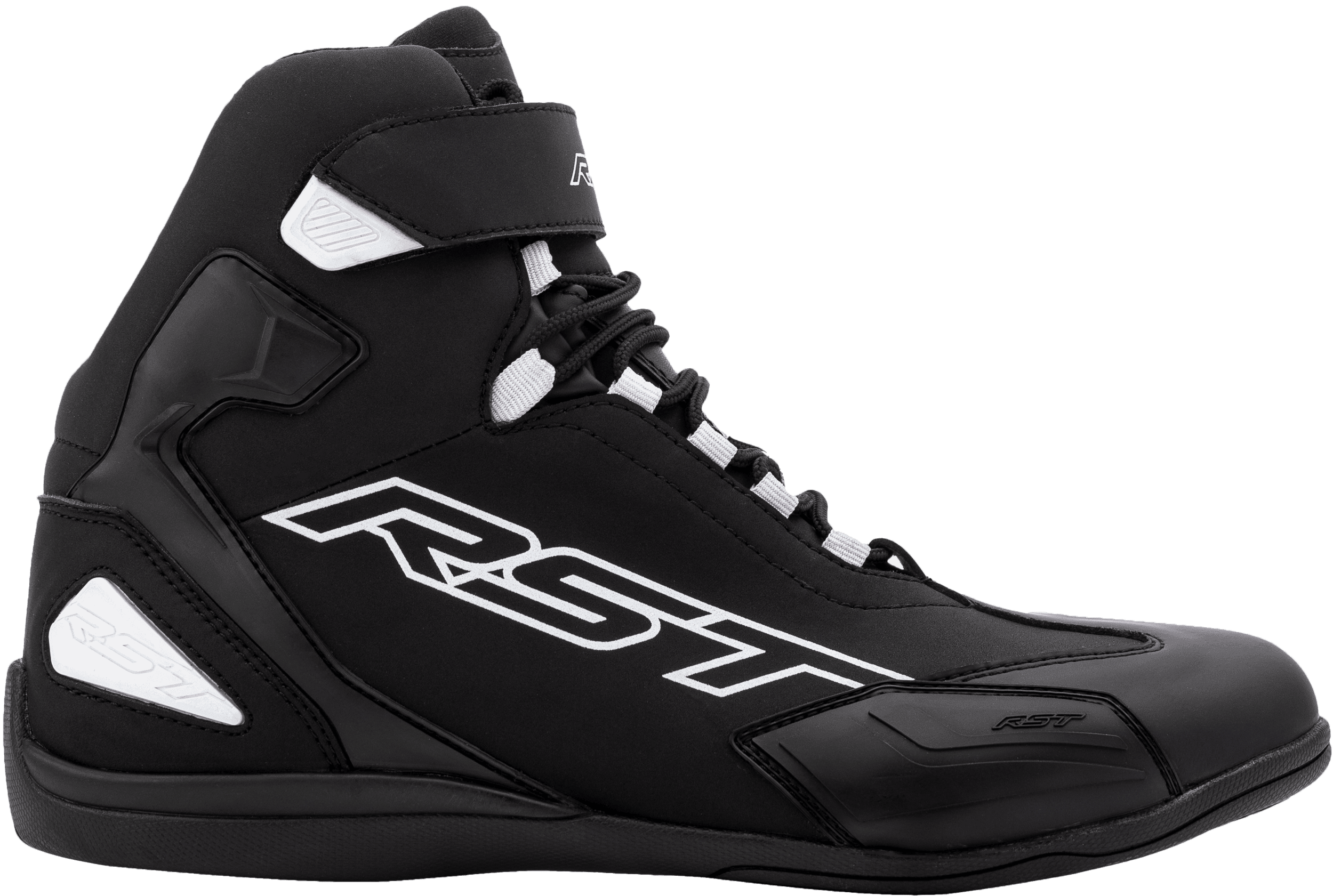 SABRE MOTO SHOE CE BOOT BLACK / BLACK / WHITE SZ 9