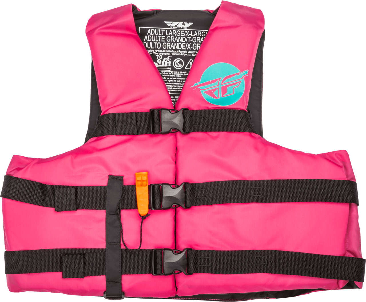 Fly Racing Nylon Flotation Vest Neon Pink/Teal XS