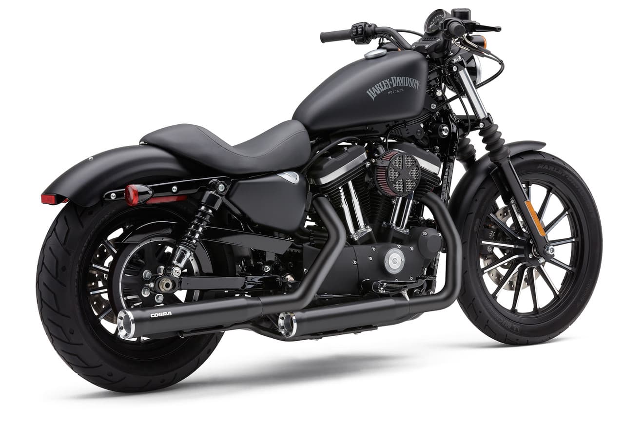 Cobra 3" Rpt Slip-Ons Black Sportster 14-22
