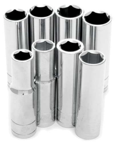 Performance Tool 8 Pc 1/2" Met Socket Set Deep