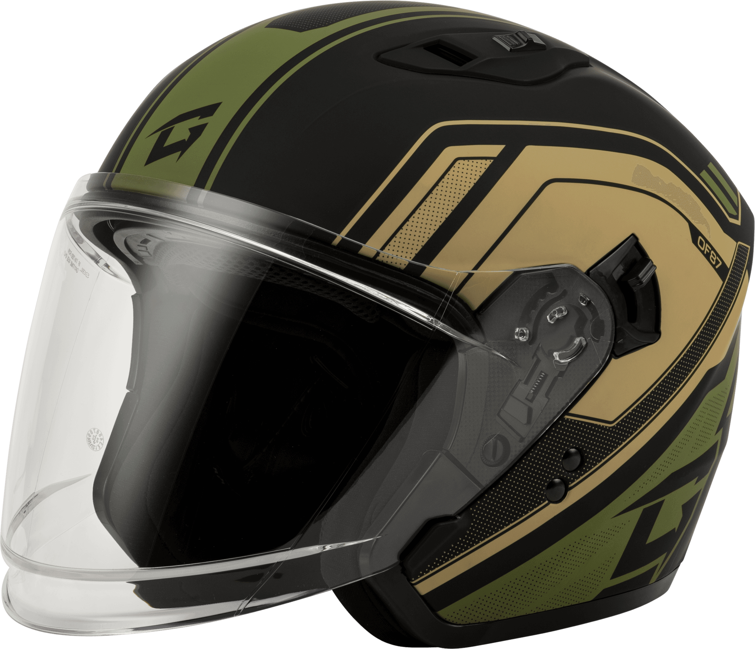 OF-87 DUKE HELMET W/LED LIGHT MATTE BLK/GREEN XL