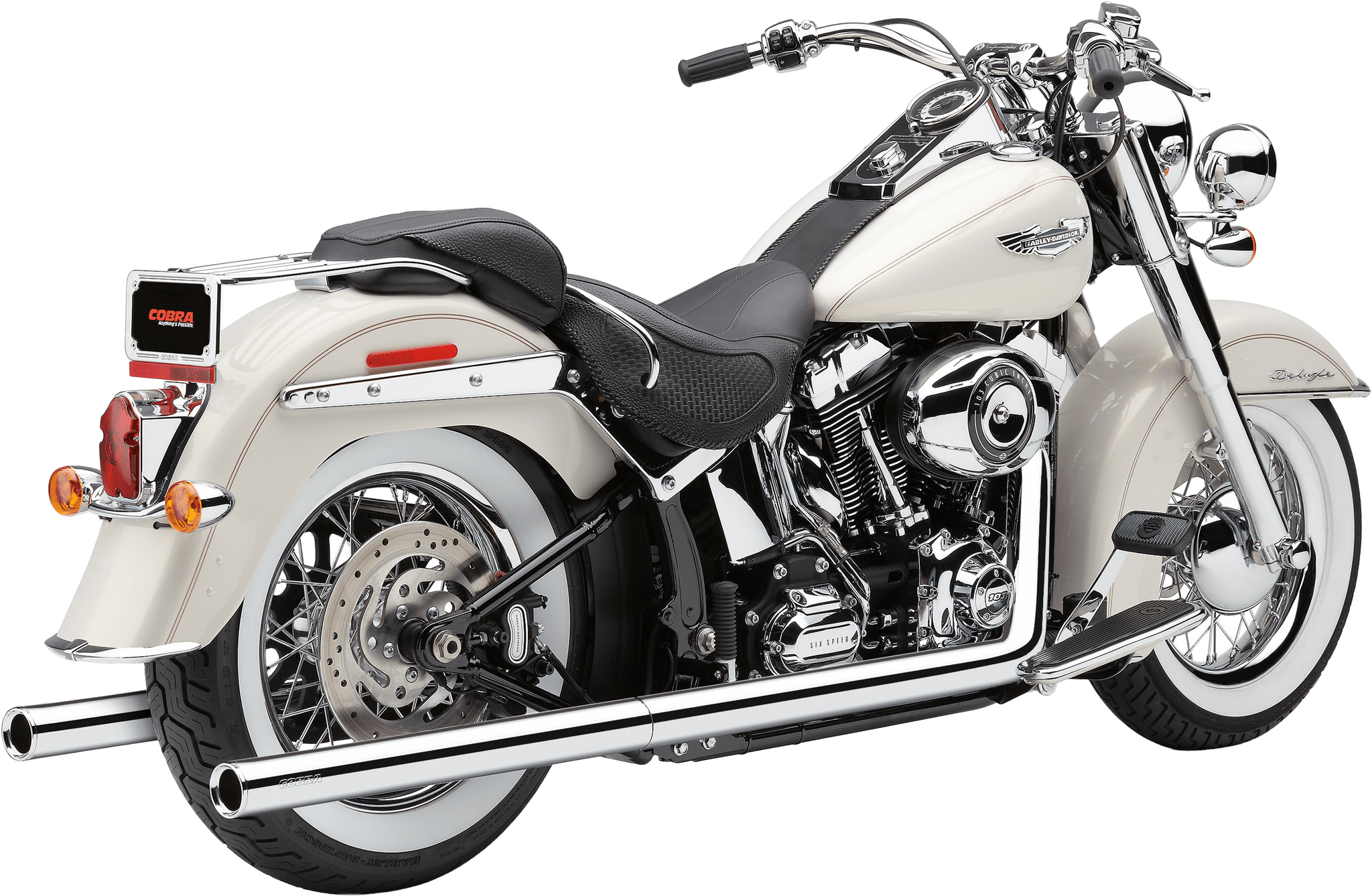 Cobra Bad Hombre True Duals Chrome Softail 12-17