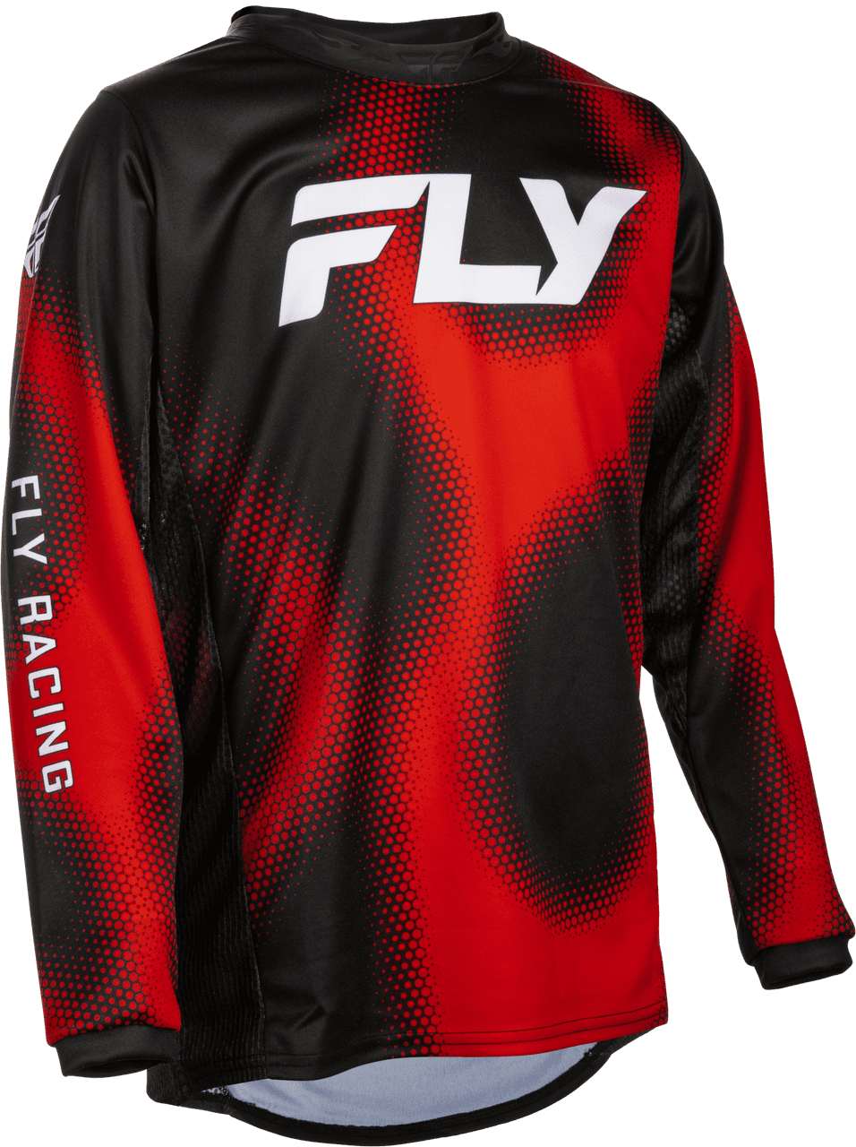 Fly Racing Youth Kinetic Torch Jersey Black/Red/White YXL