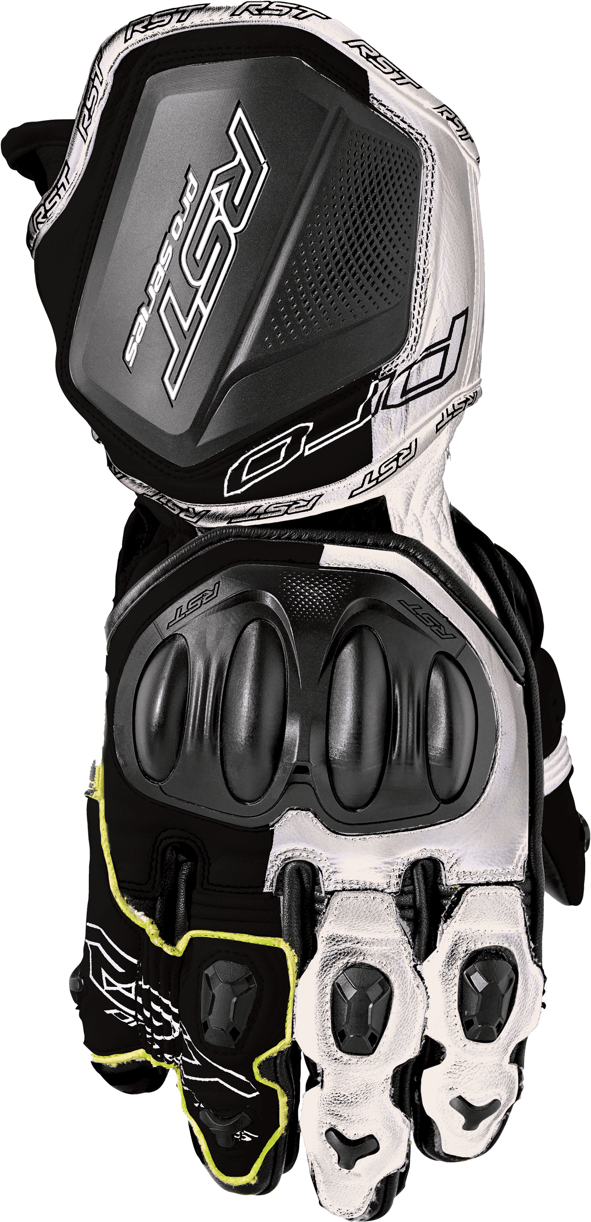 PRO SERIES GP D3O GLOVES BLACK/WHITE LEATHER MD