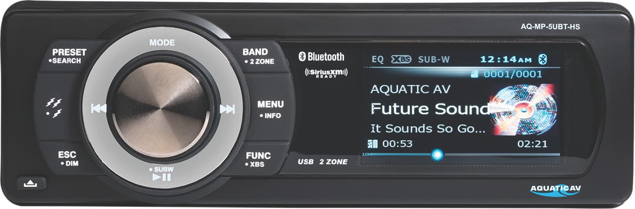 Aquatic Av Bluetooth USB/MP3 Media Player Sirius/Xm Ready