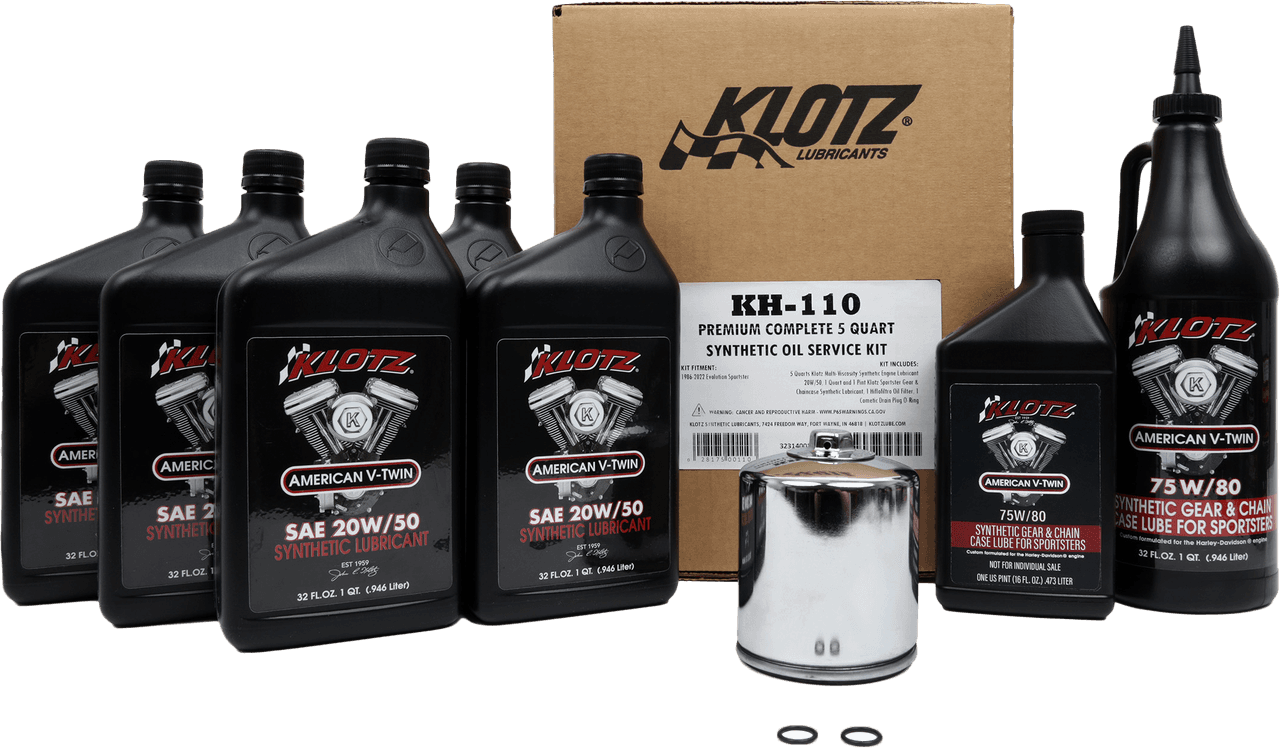 Klotz Premium Harley Davidson 5QT Synthetic Oil Change Kit