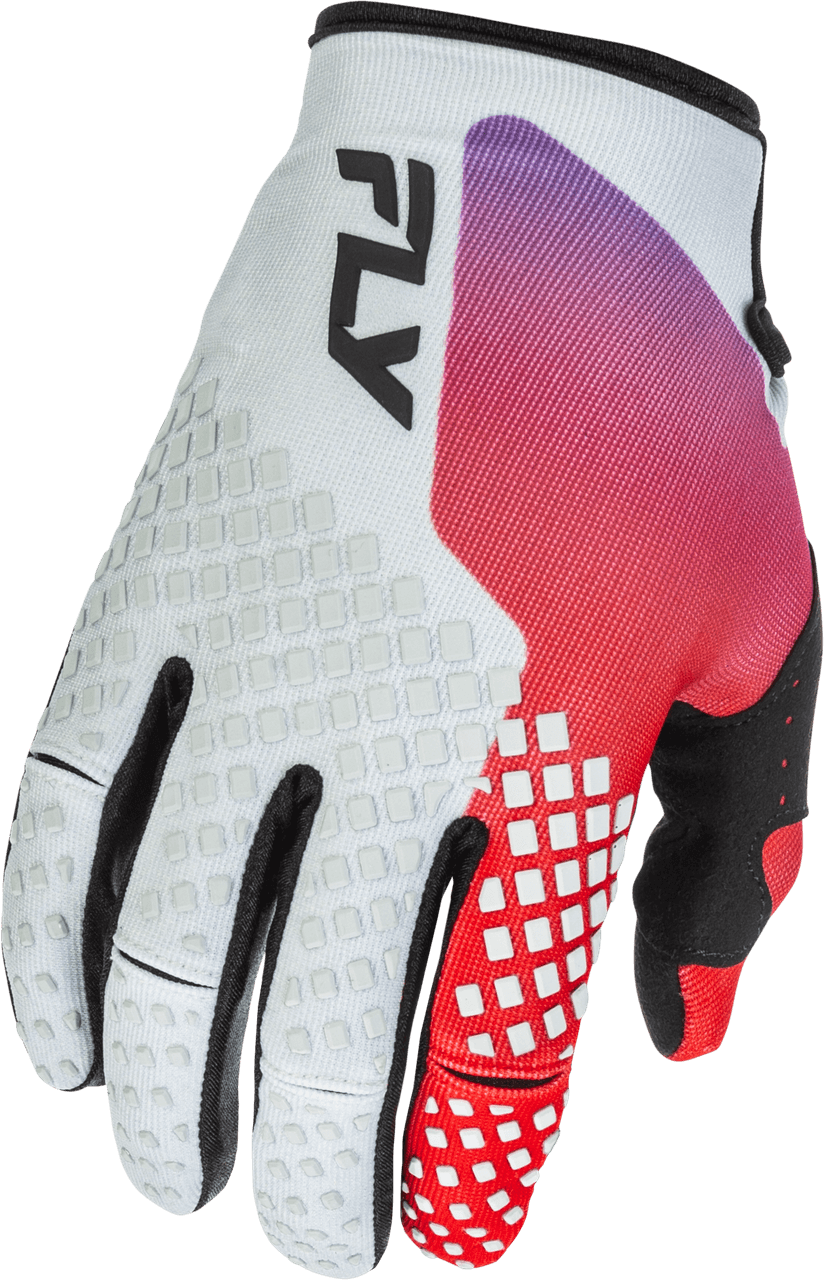 Fly Racing Kinetic Gloves Grey/Red/Purple/Black 3X