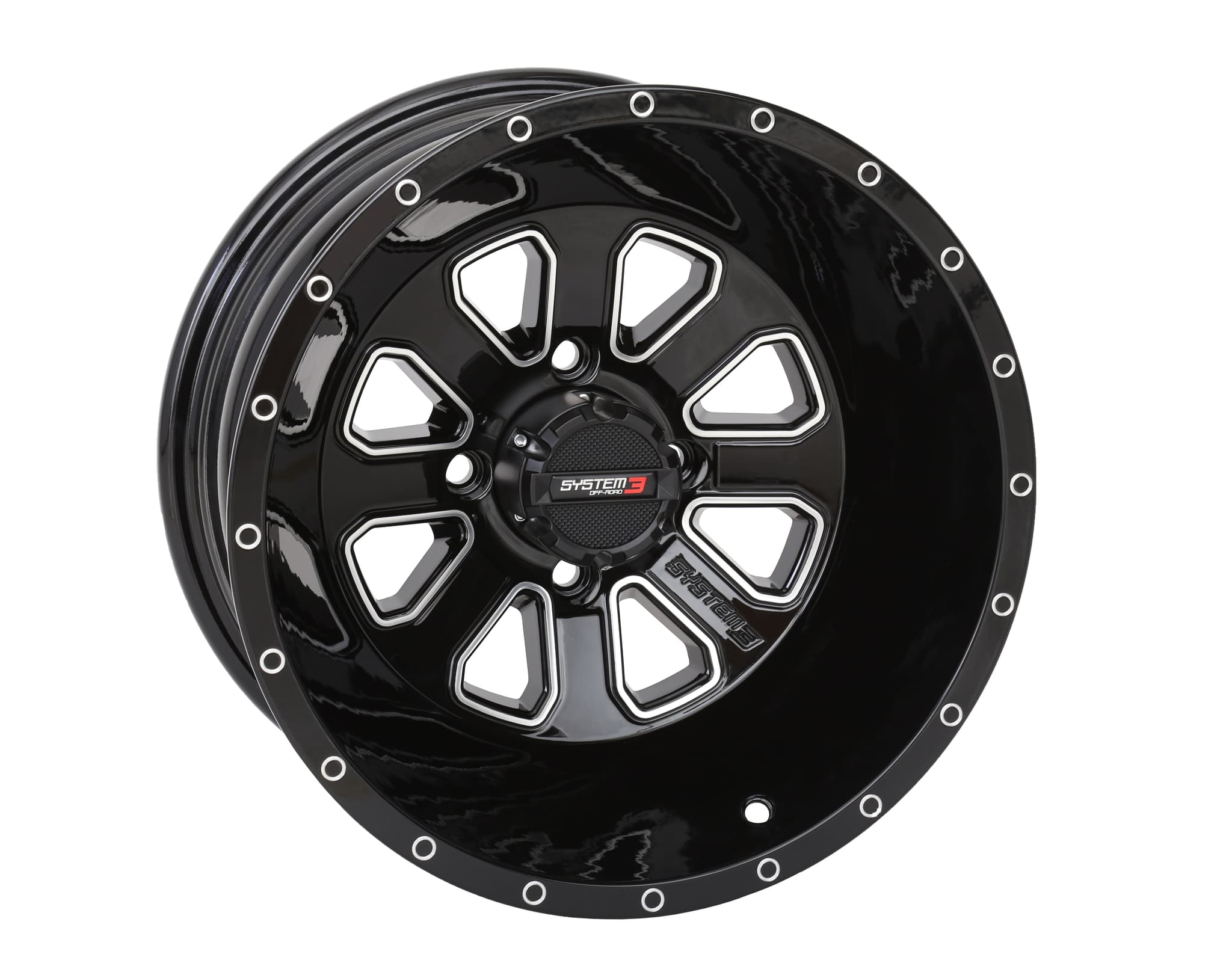 System 3 ST4 Wheel 14X7 2+5 (-47MM) 4/110 Gloss Black/Machined