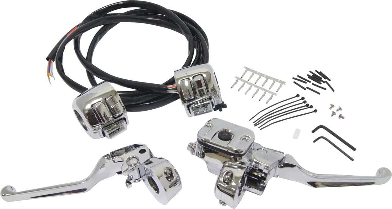 HardDrive Comp H/Bar Cntrls 9/16 M/Cylinder W/Switches Chrome 96-06