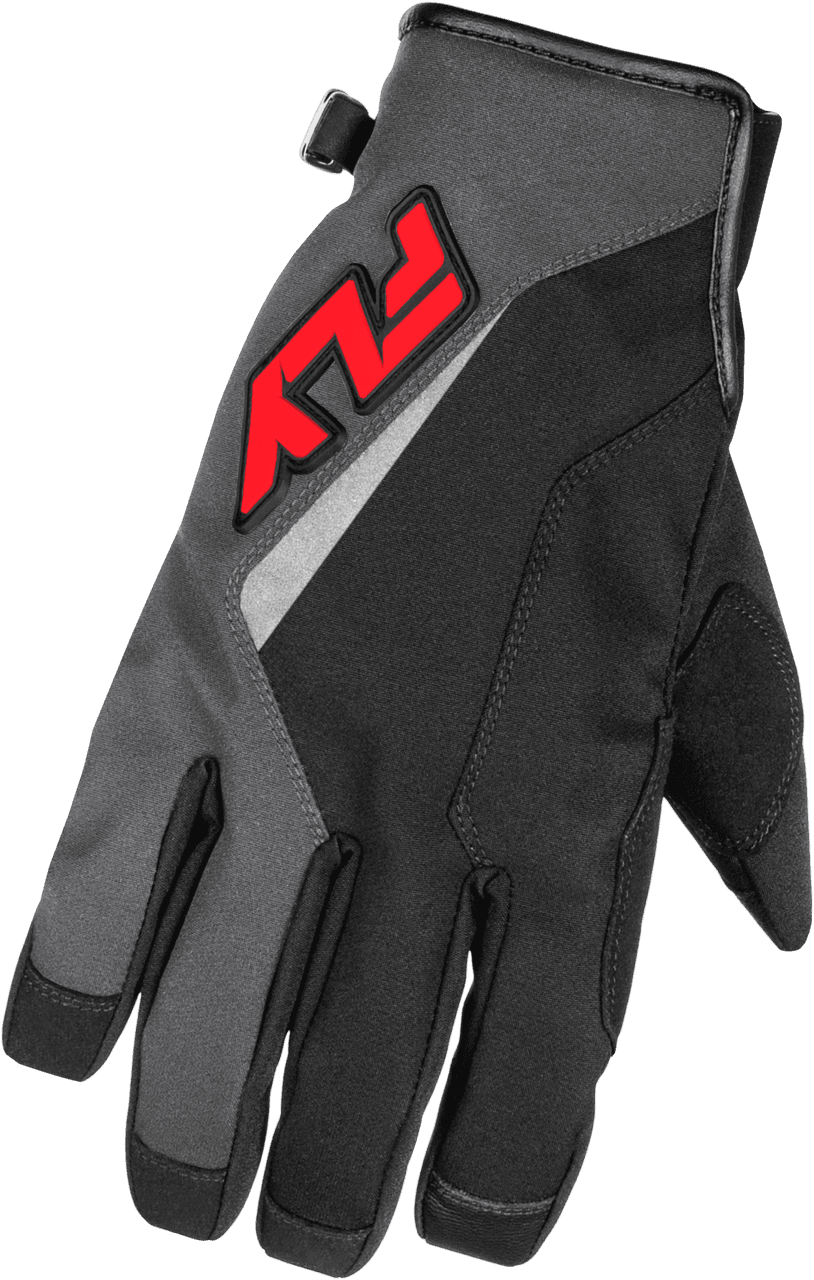 Fly Racing Title Gloves Grey/Black/Red SM