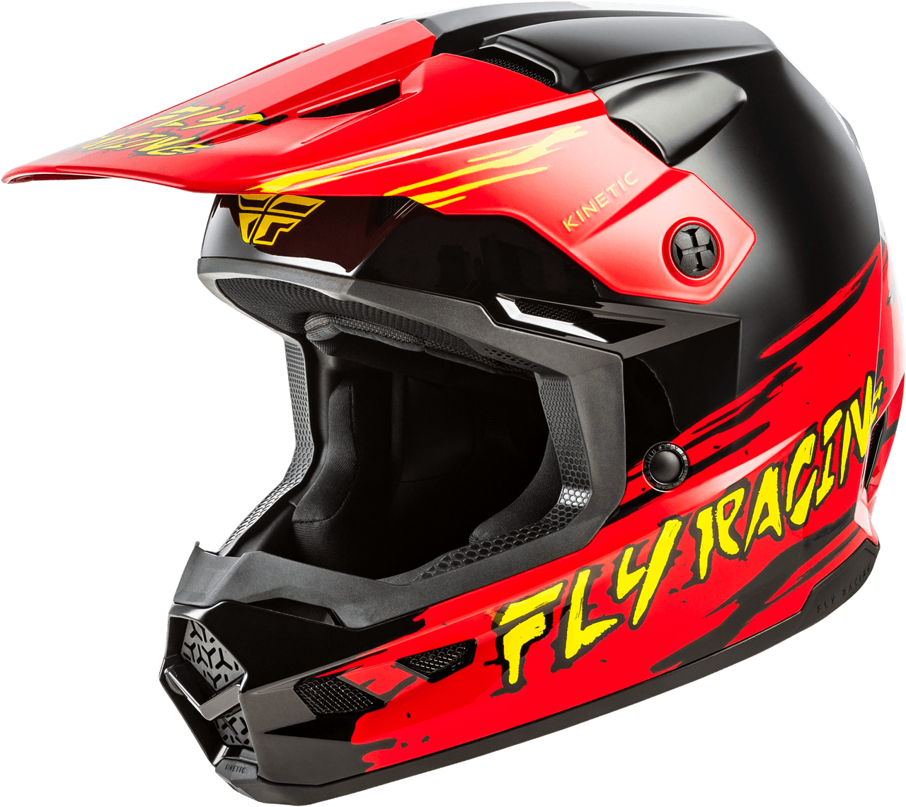 Fly Racing Youth Kinetic Surge Helmet Black/Red/Yellow YL