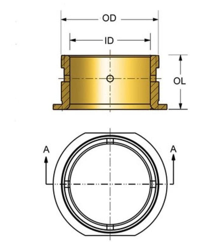 KPMI BUSHING, CRANKSHAFT, -.050 ID, BSA, A50/A65, 1971-1972