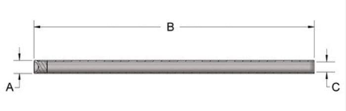 KPMI PUSH ROD BLANK HT STEEL ENDPIECES (PKG. OF 2 MF)