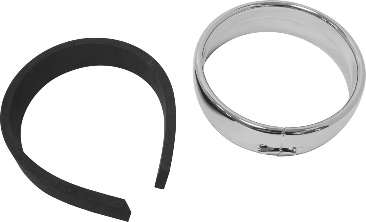 HardDrive Frenched Headlight Trim Ring Chrome 5-3/4 Clamp Style