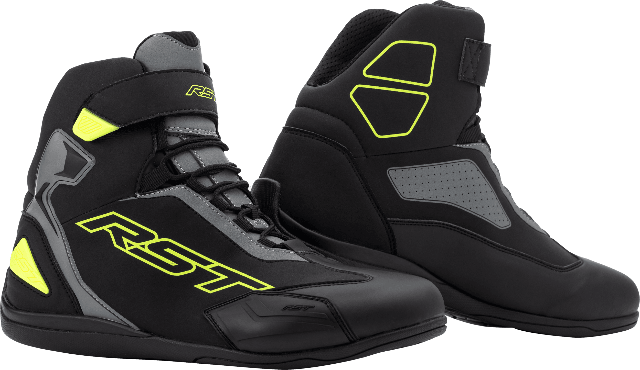 SABRE MOTO SHOE CE BOOT BLK/GRY/FLO YELLOW SZ 11