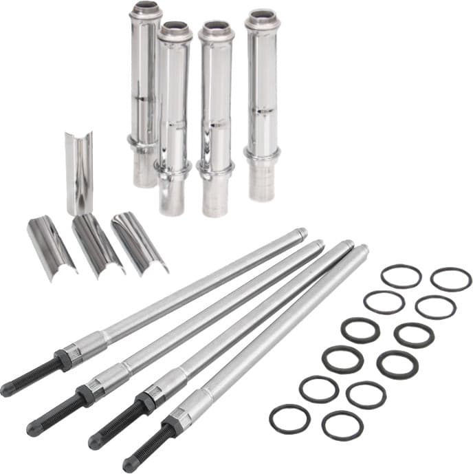 Rocket Performance Garage Llc Speedy Pushrod Kit W/Covers Chrome, M8 17-24 (Exc.Vvt)