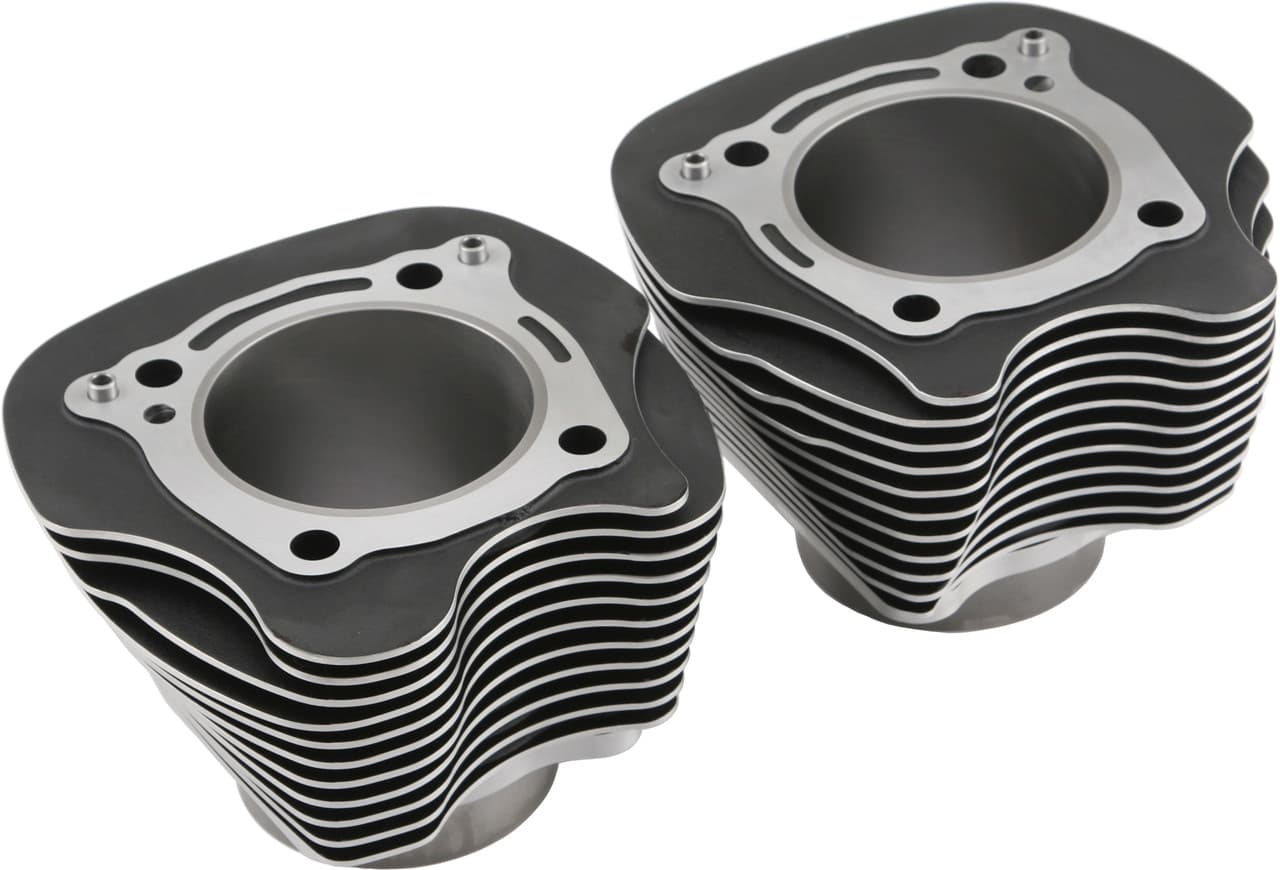 HardDrive Big Bore Cylinder M8 124 Black W/Machined Fins Pr