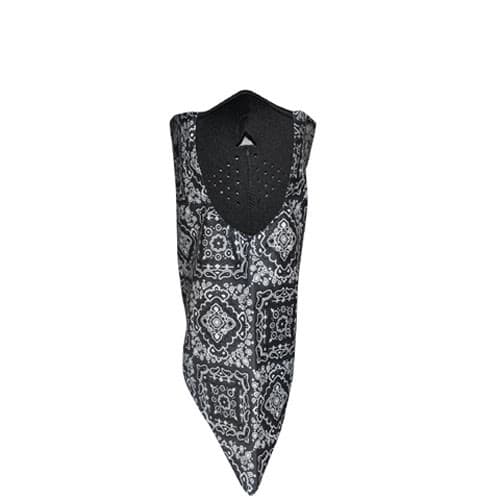 NEODANNA, 100% COTTON BANDANNA W/NEOPRENE, BLACK PAISLEY